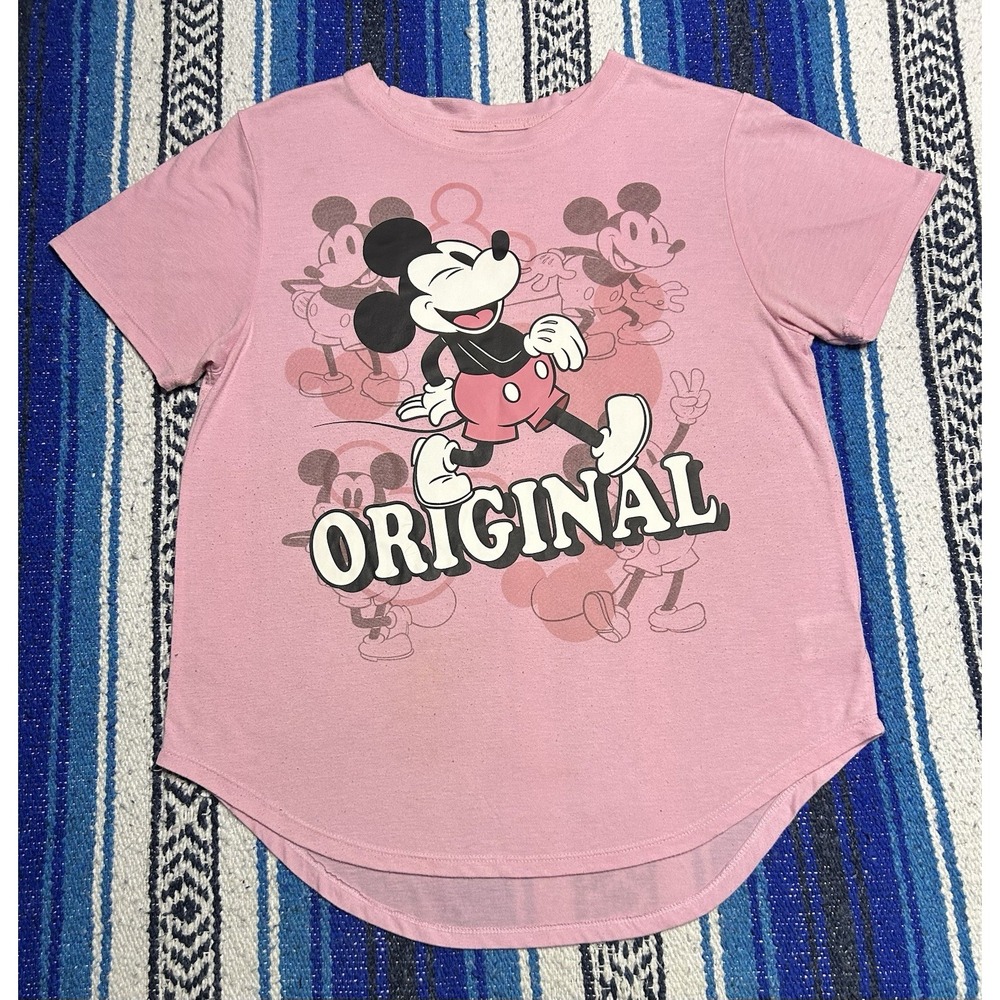 Disney Mickey Mouse Original Pink Graphic T Shirt Women's XL 15-17